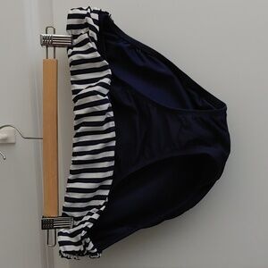 🌠3/$20🌠 Anne Cole Signature US M Bikini Bottom, Navy Blue with Stripe Waist